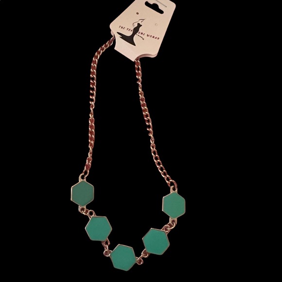 REVERSIBLE AQUA COLORED NECKLACE - Picture 3 of 5